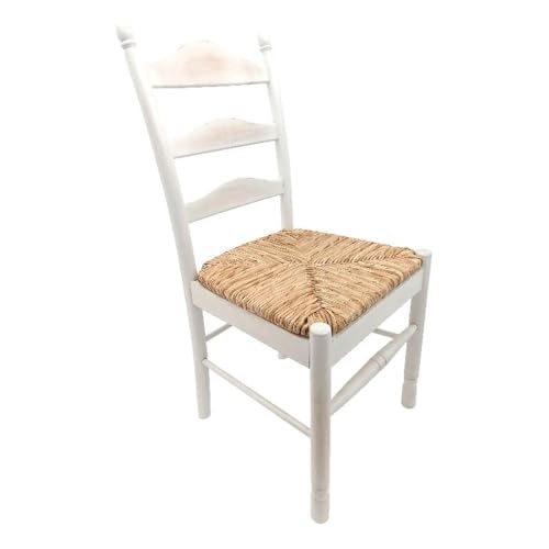 Carolina Classic Vera 18' Wood Dining Chair with Ladder Back in White Wash