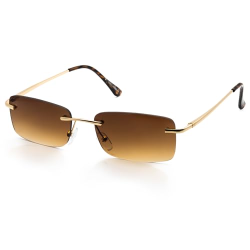 KISS ZEN Occhiali da Sole Uomo Donna – Design Glasant con Lenti Rettangolari & Aste Sottili in Metallo – Stile Minimal & Deciso per Look Estivi, Streetwear o Festival – Lenti con Protezione UV Totale