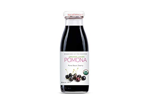 Pomona Organic Pure Black Cherry Juice, 8.4 Ounce Bottle (Pack of 12), Cold