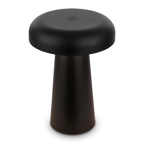 BRILONER - LED Tischlampe kabellos IP44 mit Touch, dimmbar, warmweißes Licht, Akku Tischleuchte, Nachttischlampe, Leselampe, LED Lampe, Outdoor, Touchlampe, Tischlampe Akku, 12x17 cm, Schwarz