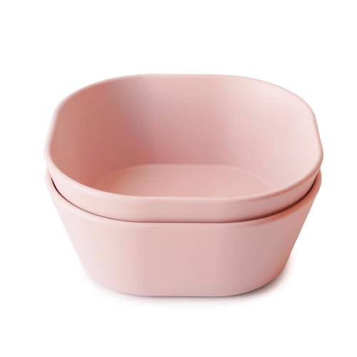 Image of mushie Square Dinnerware Bowls for Kids | Made in Denmark, Set of 2 (Blush)
