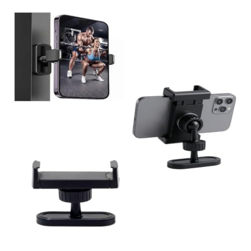 Image of WUTEKU Gym Magnetic Phone Holder, 360 Adjustable Strong Magnetic Phone Mount with Tripod & Fill Light Support, Universal Workout Mobile Holder for Gym, Fitness, Home & All Smartphones