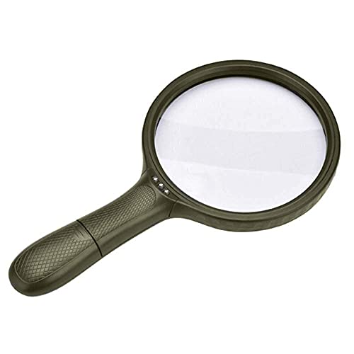 Educational Hobby Magnifiers, Handheld Reading Optical with 3 Led Lights 138Mm Large Lens Large Diameter