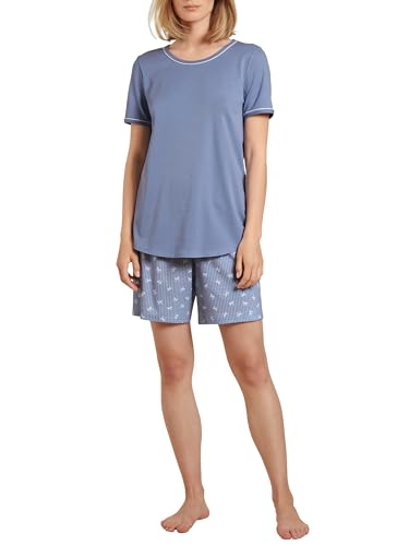 CALIDA Sweet Dreams Kurz-Pyjama Damen, aus 100% Baumwolle, Hose mit...
