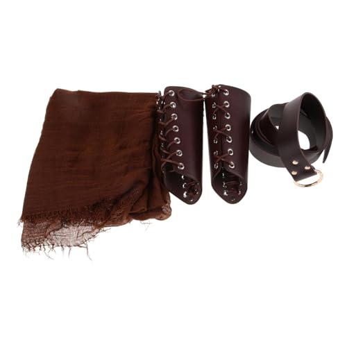 Healeved Complete Knight Cosplay Kit Cape Belt Bracers Medieval Props Man's Accessories