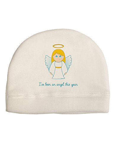 I've Been an Angel This Year Cute Christmas Angel Child Fleece Beanie Cap Hat White