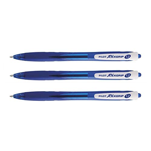 Pilot – Lote de 3 bolígrafos bolígrafo RexGrip Large Azul