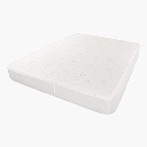 Protector de colchón hipoalergénico e impermeable transpirable de color blanco 2
