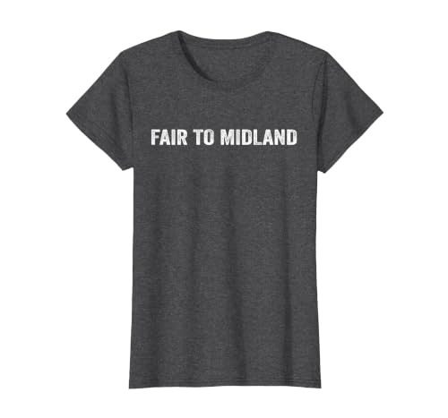 Michigan Saying Fair to Midland Michigan Saying T-Shirt, Women, Dark Heather Grey, Large