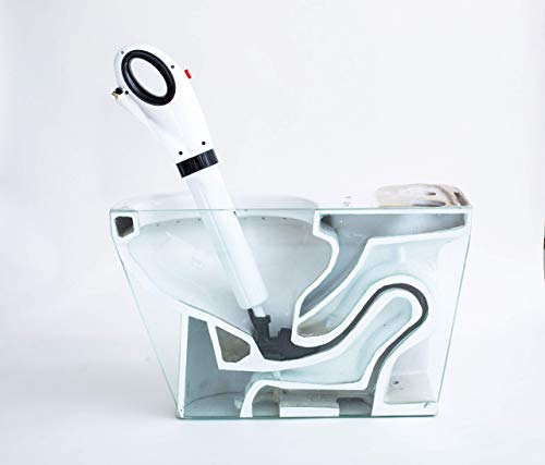 EZ Flush EZ168528 Toilet Plunger, Shower & Bath Tubs Sinks Air Pressured Professional Grade Removal Clog and Grease, White