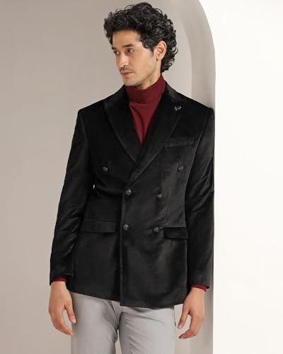 Image of Blackberrys Men Black Solid Blazers