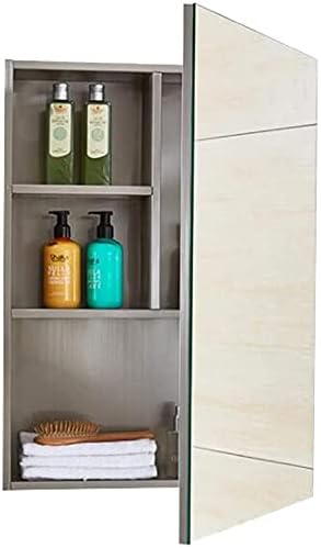 Amazon 化粧台 キャビネット 洗面所 収納 フレームレスミラー シングルドアと壁ステンレス鋼収納キャビネット bt Size 450x650x140mm キャビネット オンライン通販