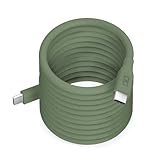 CIO 柔らかいスパイラルシリコンケーブル CtoC (Type-C/USB-C) 急速充電 磁石 マグネット吸着 充電ケーブル PD 240W データ転送 480Mbps 形状記憶 絡まりにくい iPhone15 / 16 / Macbook Pro/Air/iPad/ノートパソコン Galaxy Google Pixel Android (アンドロイド) (モスグリーン, 2m)