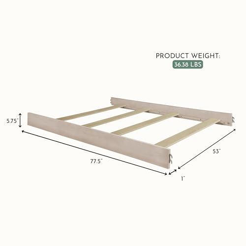 Image of evolur Full-Size Bed Conversion Rails, Designed & Tested for evolur Cribs, Durable Hardwood Build with Secure Mattress Slats, Easy Assembly - Sand Castle Oak