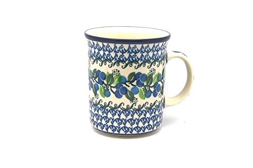 Taza grande de cerámica artesanal con diseño Blue Berries miniatura 2