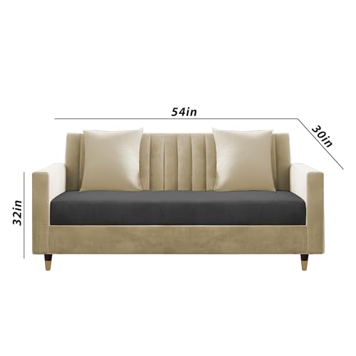 Image of Casaliving Garcia 3+2+1 Seater Sofa Set for Living Room (Cream Black Colour) Premium Fabric Sofa