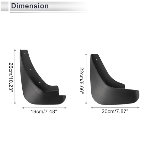 Image of X AUTOHAUX 1set Front and Rear Mud Flaps Splash Guards Mud Guards for Mazda 3 1.6(Hatchback) 2006-2011 W /Mount Accessories