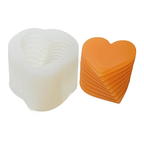 ZGMJ 5 Pcs Coeur Moule - DIY Bougie Cylindrique Moule |Bougie de Saint-Valentin en Forme de Coeur 3D moules Artisanat de Bougie cylindrique Faisant Le Moule (Color : 5 Pcs Random Color)