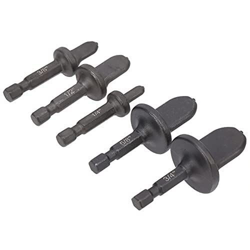 Tube Expander, Copper Pipe Extension Tool for Air Conditioning with Hex Handle, Bearing Steel, 5 Sizes Included, Suitable for Various Drills