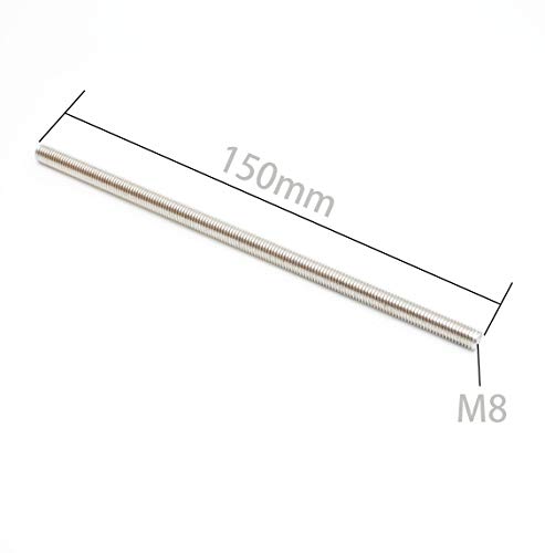 Tige filetée M8 x 150 mm en inox 304 de haute précision pour structures rigides
