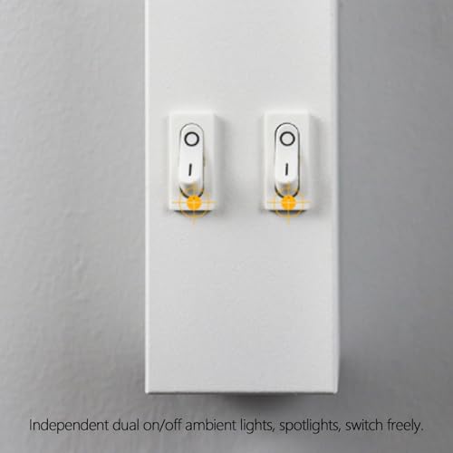Aplique de pared LED blanco rectangular con doble interruptor y luz cálida 3000K 4