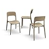 PAZZO DESIGN Sedia Luana, Set Da 4 sedie, Tortora, Sedie Polipropilene Per Cucina, Sala Da Pranzo, Giardino, Impilabili - id_1954