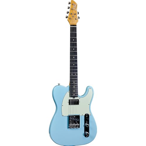 Guitare électrique EKO GUITARS Tero V-NOS Daphne Blue en paulownia
