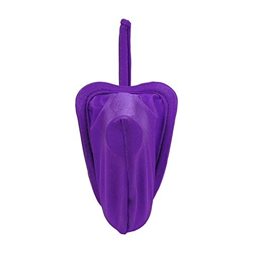 Men's Thongs, Briefs Men Lingerie C-String Bikini Briefs Tanga Pouch Mesh Jockstrap Thong Panties (Color : Purple, Size : One Size)