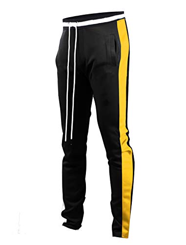 Image of SCREENSHOT Screenshotbrand Mens Hip Hop Slim Fit Track Pants - Athletic Jogger Bottom with Side Taping