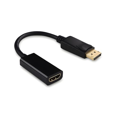 Western Gadget 4K DisplayPort (DP) to HDMI Adapter Converter, Male to Female, Supports 4K UHD, 3D, Audio, HDCP, for Dell HP Lenovo MacBook PC to HDMI Monitor HDTV – Uni-Directional