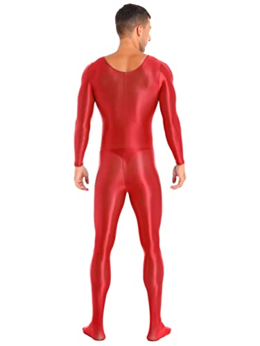 YiZYiF Men's Oil Shiny Tights Transparent Bodysuit Glossy Swimming Sports Yoga Suit Underwear4