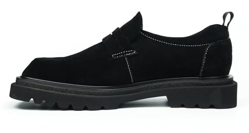 Santimon Men's Suede Penny Loafers- Slip-On Dress Casual Shoes with Lug Sole, Comfortable Fashion Mocassins for Business, Wedding, Travel & Daily Wear3