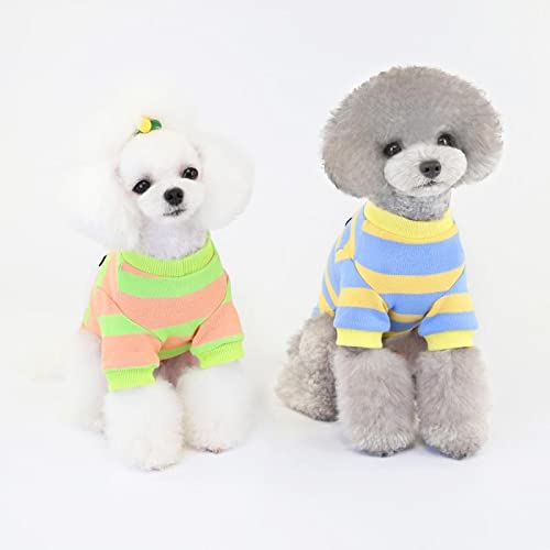 Pull rayé petit chien orange taille S évite les frissons d'hiver - 6