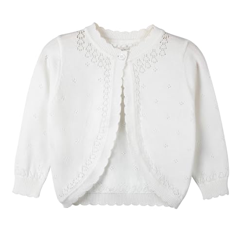 Image of Danny D Toddler Girls Open Front Shrug Cardigan Children Knit Long Sleeve Bolero with Button Closure for 2Years-7Years