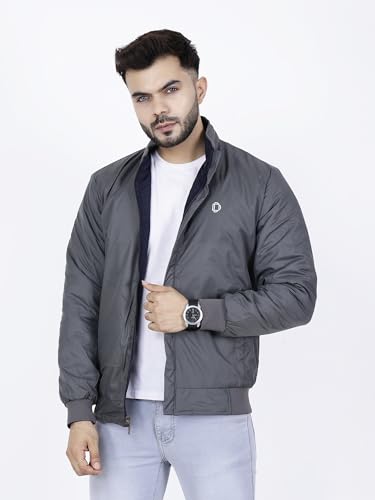 Image of Dollar Full Sleeves Bomber Jacket for Men | TPU Men's Standing Collar Lightweight Winter Jacket, Regular Fit