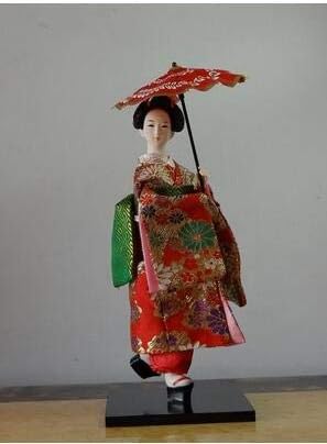 24 Types 30cm Oriental Japanese Silk furnishings Kimono Kabuki Geisha Doll Birthday/Xmas Hinamatsuri Girl's Day Gift (Chocolate,30cm)