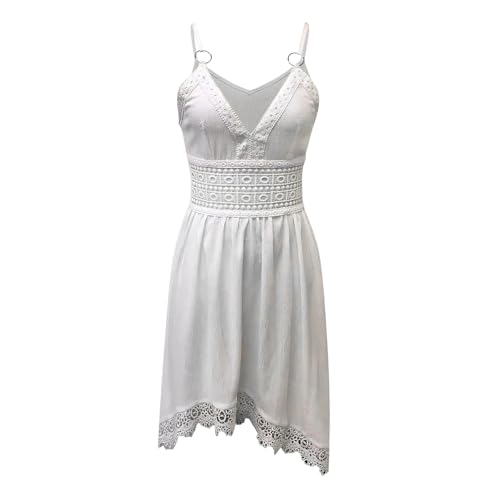 Robe d'été en dentelle creuse avec col en V fluide et confortable - 4