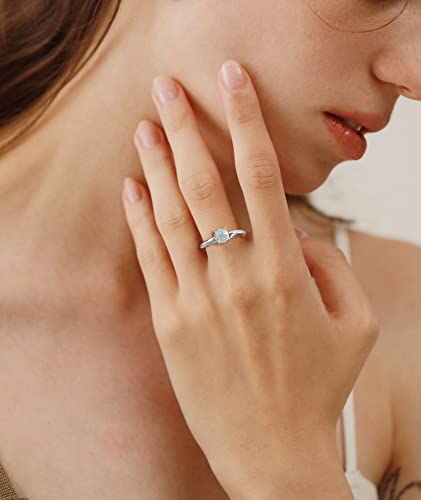 YL Solitaire Engagement Rings 925 Sterling Silver Round 6mm Birthstones Wedding Jewelry for Women2