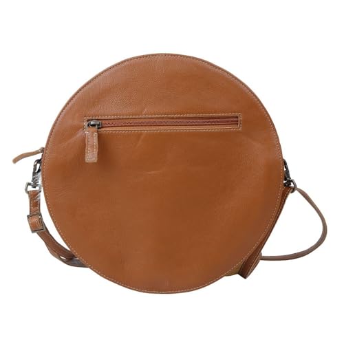 Myra Bag Roundle Round Bag, S-4945 - Western Cowhide Leather Crossbody Bags with Floral Tooled Design for Women, Shoulder Handbags, Womens Cross Body Purse, Gift for Mom, Sister, Best Friend3