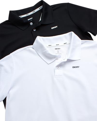 DKNY Boys Polo Shirt - 2 Pack Performance Golf Polo with Moisture Wicking Fabric Short Sleeve Boys Golf Shirts (Size: 8-20)3