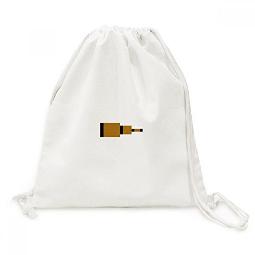 Sac à dos cordon pixel marron en toile voile léger voyage sport