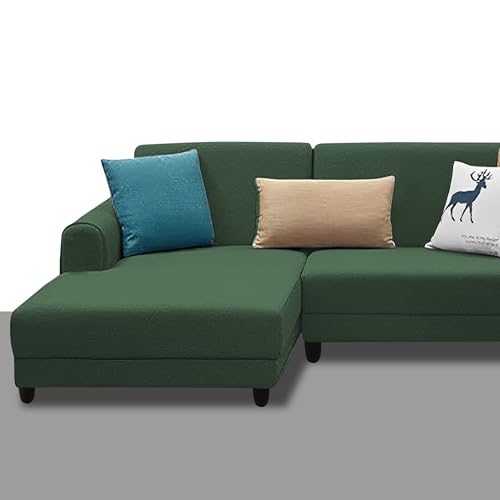 Image of Kraven LHS 4 Seater L Shape Sofa Set for Living Room (Green Fabric) Premium Fabric Sofa