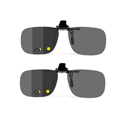 Image of POLARS DESIGN Clip On Flip Up Polarized Len Sunglasses Over Prescription Myopia Eyeglasses