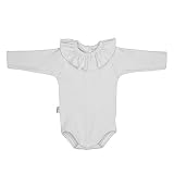 BABIDU Body Cuello Volante Ajustado, Blanco, 36 Meses Unisex bebé