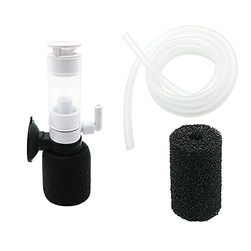 IAFVKAI Mini Filtre éponge pour Aquarium Système de Filtration 3 en 1 Ultra Silencieux Filtre de Pompe à air avec Tube 1M et éponge de pré-Filtre 1 pièces pour Petite Pompe à oxygène