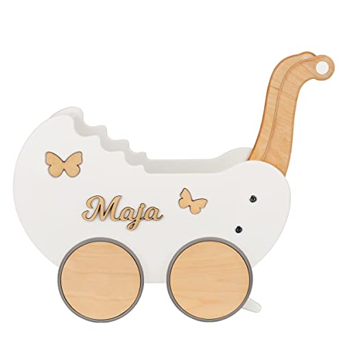 Puppenwagen ab 1 Jahr - Individuell mit Namen - Handgefertigter Puppenwagen...