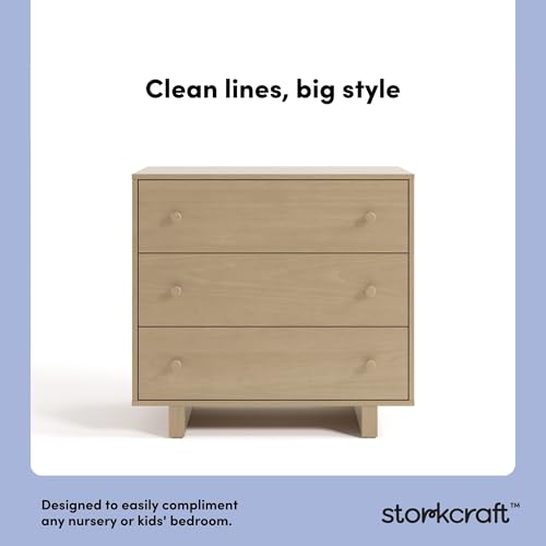 Image of Storkcraft Texas 3 Drawer Chest with Changing Table Topper, Driftwood