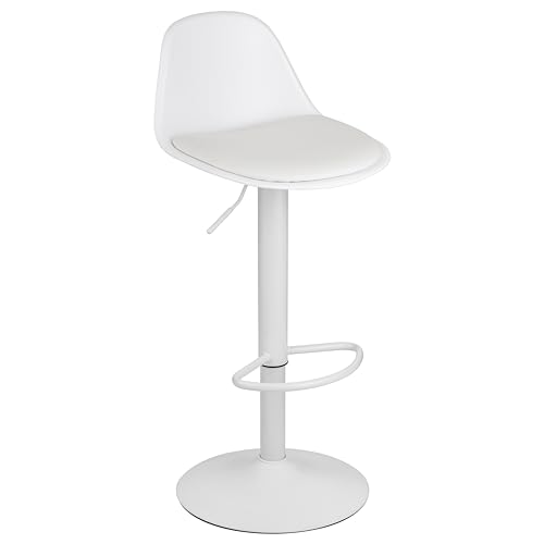 Baroni Home Tabouret de Bar pivotant avec Dossier et Coussin, Chaise Haute avec Hauteur réglable et Repose-Pieds, Fond Anti-Rayures, Salle à Manger, Restaurant, Bar,...