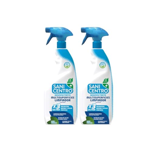 SANI CENTRO Desinfectante Multisuperficies en Spray, Sin Lejía, 750 ml, Pack de 2 Unidades