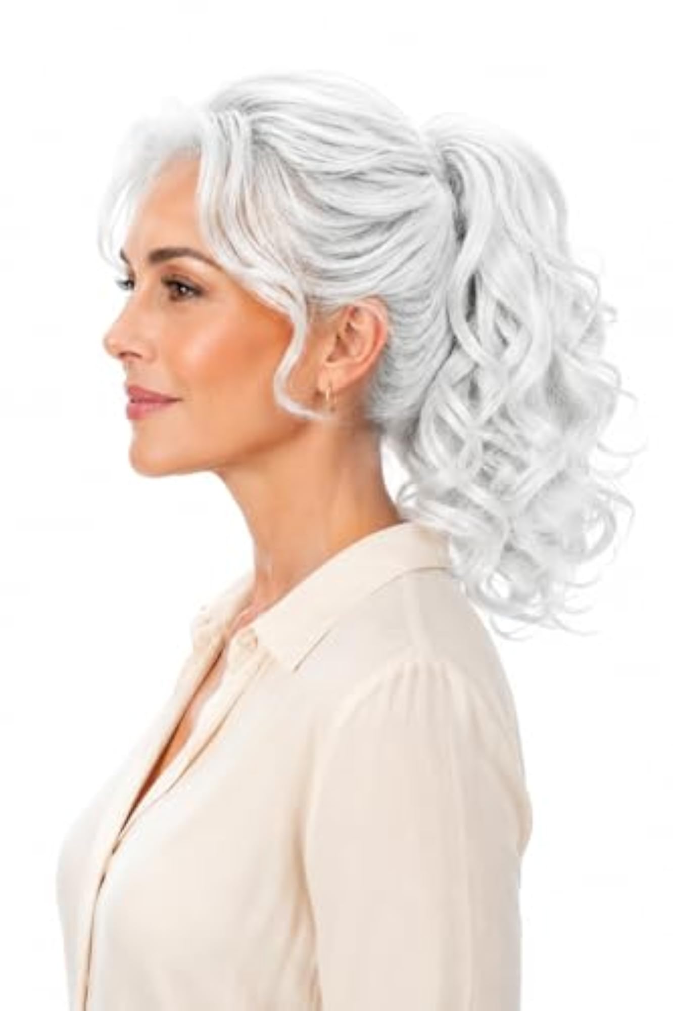 14 Inch Wavy Ponytail Extension in Gray H127